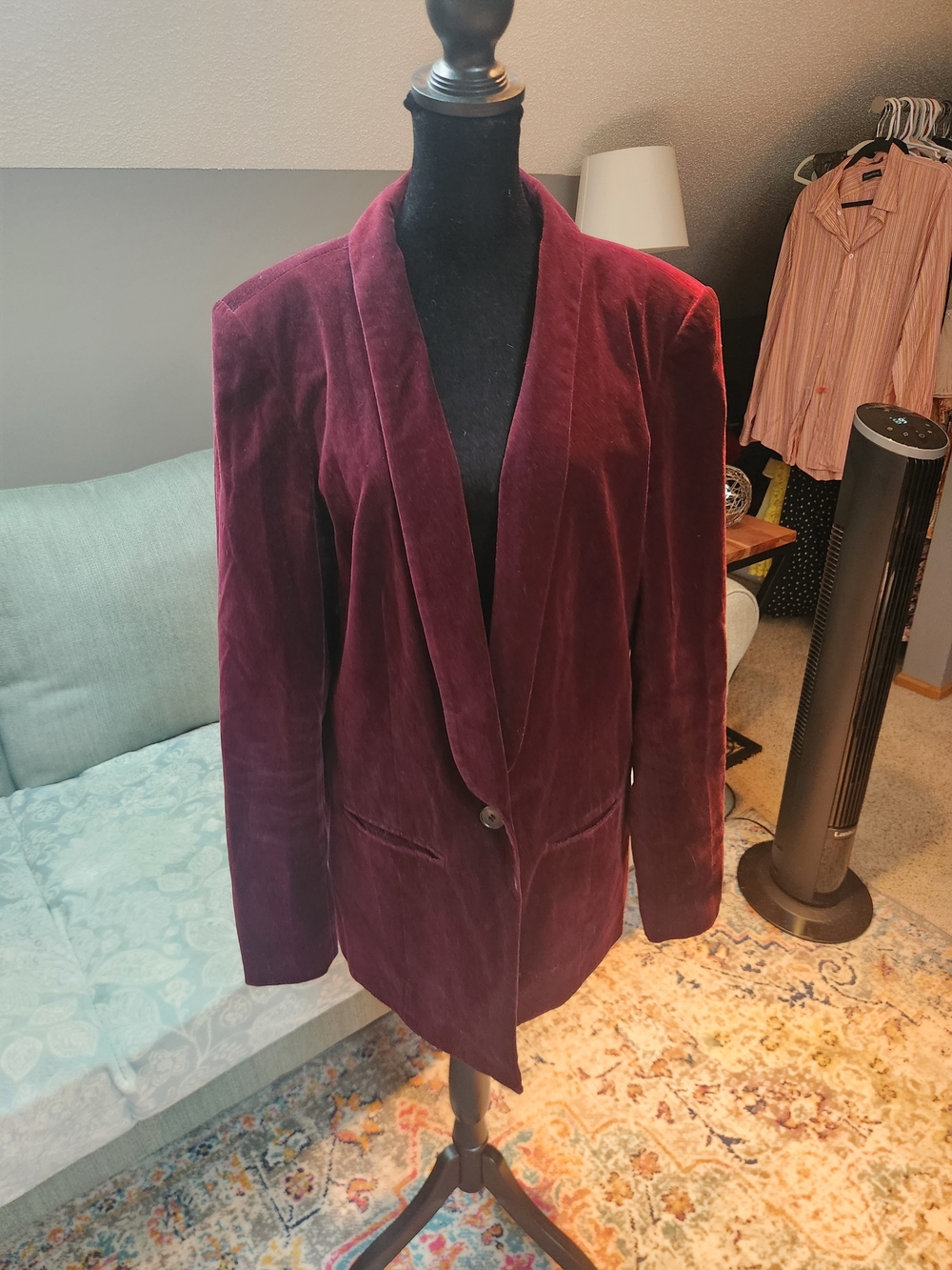 BOLD elements Velvet Blazer in Burgundy XL Great Cond.